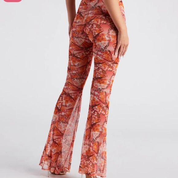 Windsor Orange Flare Pants Retro Boot Cut - Picture 3 of 7